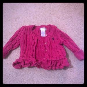 Ralph Lauren ruffle cable knit cardigan